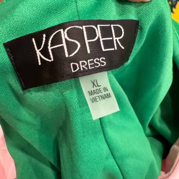 Kasper Green and Pink Asymmetrical Sheath Dress Cocktail - Picture 14 of 15